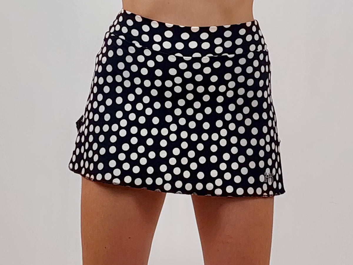 Falda de pádel Prime ZAS – Negra con lunares blancos