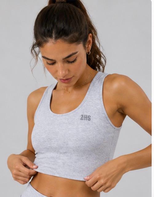 Women's padel set Soft Grey ZAS | Skirt + Technical recycled SEAQUAL® top