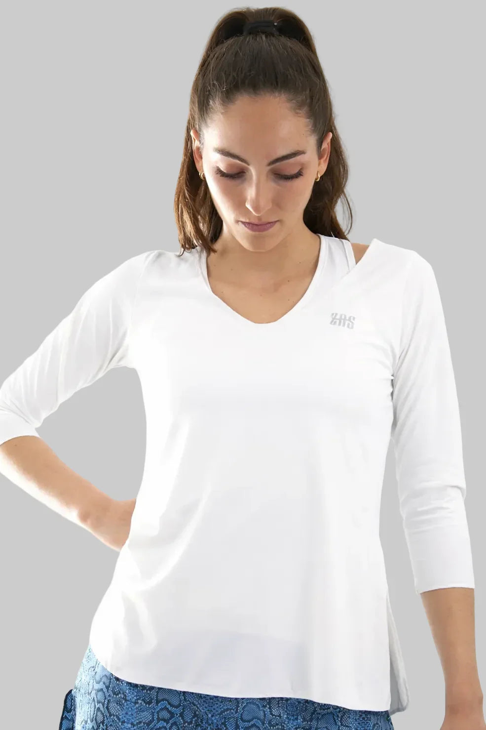 Camiseta_3_4_blanca_frontal - ZAS Store