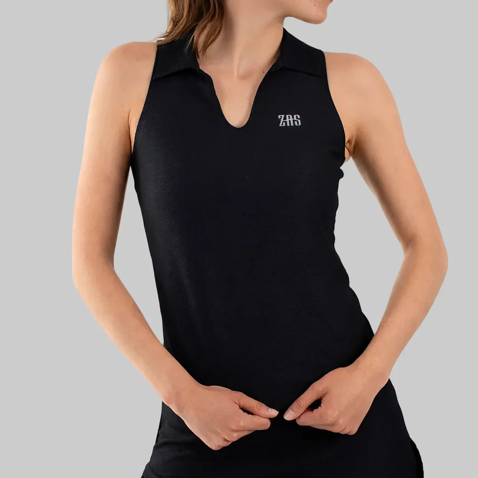 Polo Técnico de Pádel ZAS – Piqué EcológicoS / Negro