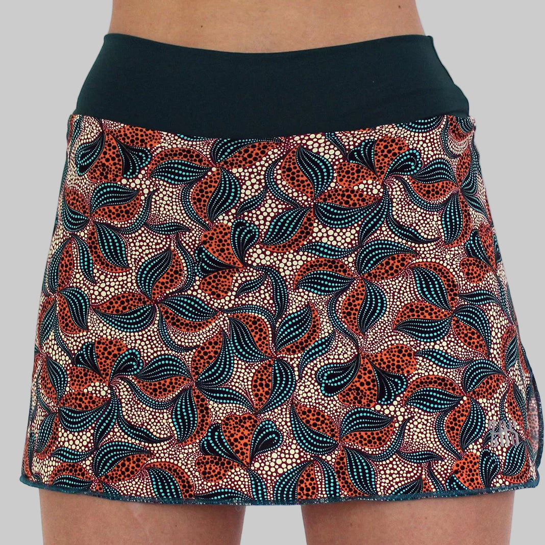 Falda femenina deportiva de pádel con estampado Lili cobra tela técnica y ecológica