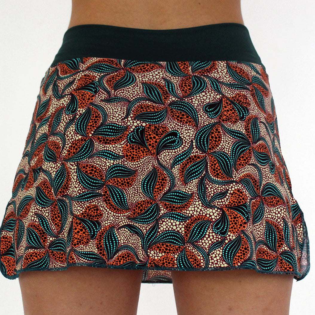 Falda de pádel femenino con culote tejido ecológico y técnico estampado estilo retro