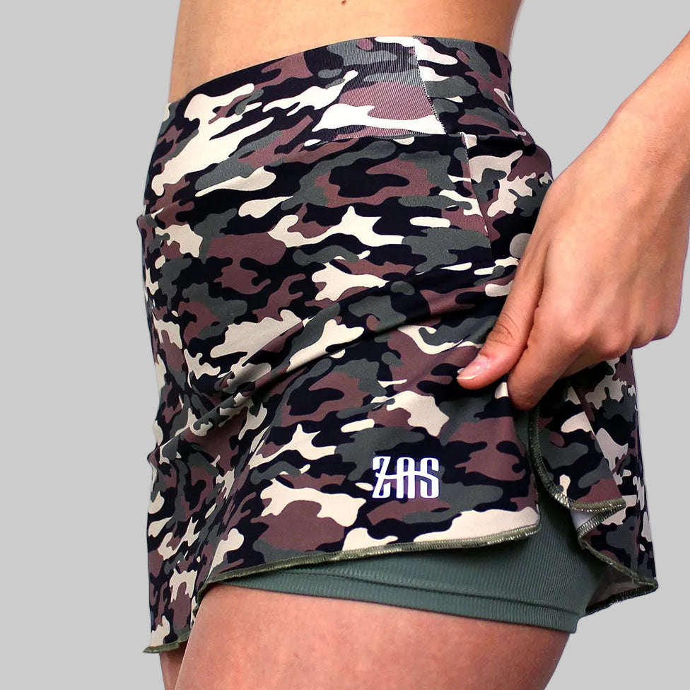 Falda prime camuflaje de pádel para mujer zas
