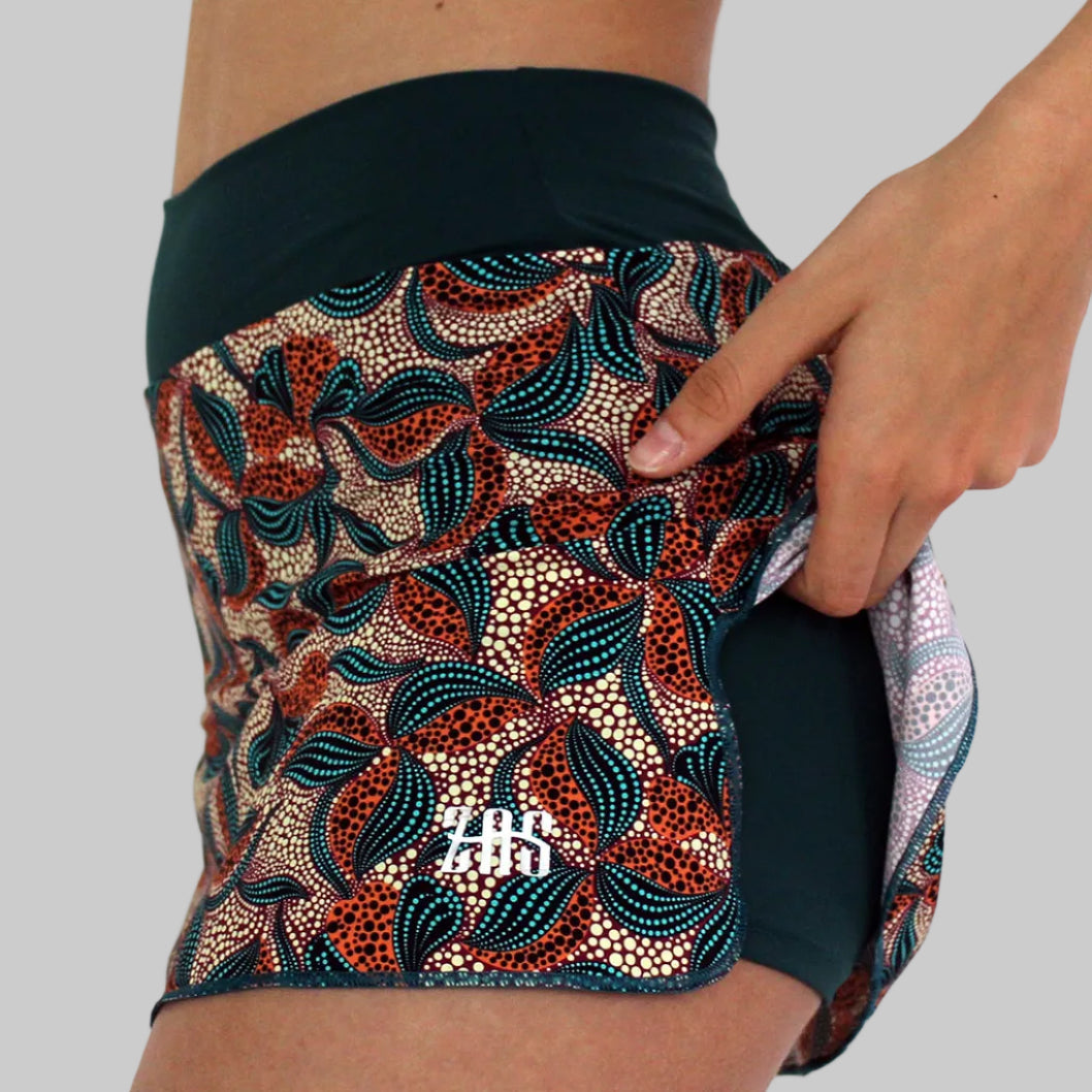 Falda de pádel femenina con un estampado retro tejido ecológico y técnico zas