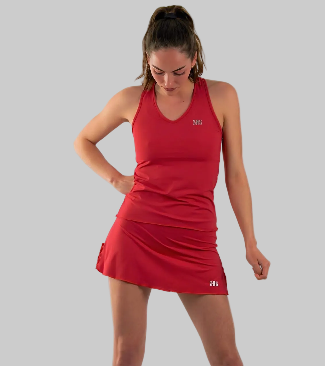 Conjunto de pádel para mujer de color rojo Ferrari colección zas