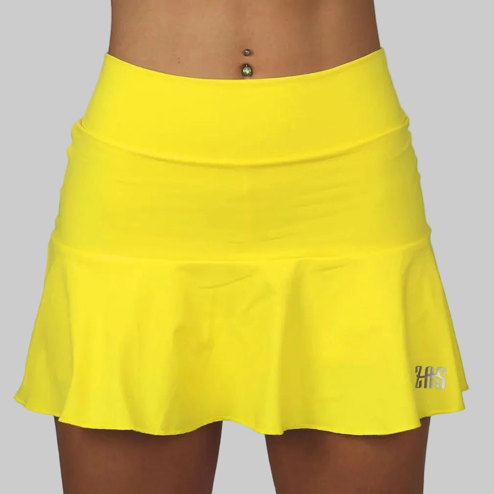 Falda con vuelo color amarillo limón zas
