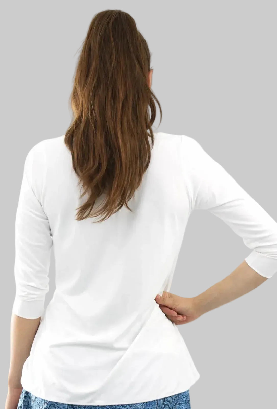 Espalda de la camiseta tres cuartos de zas.