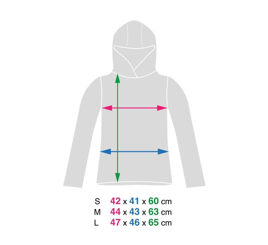 Detalle tallas de la sudadera técnica de zas