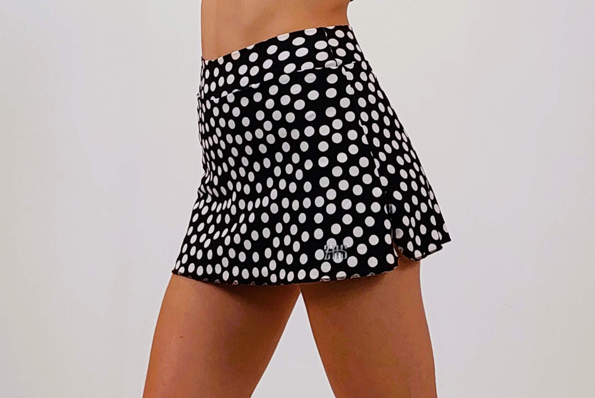 Falda de pádel Prime ZAS – Negra con lunares blancos