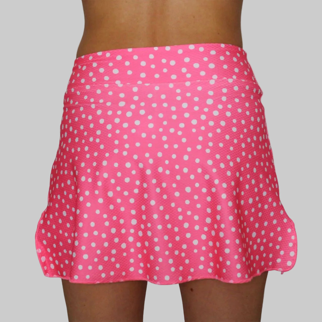 Falda prime de pádel zas corte femenino, topos blancos 