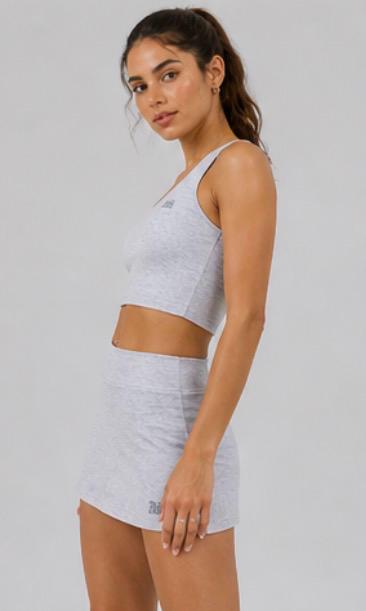 Women's padel set Soft Grey ZAS | Skirt + Technical recycled SEAQUAL® top