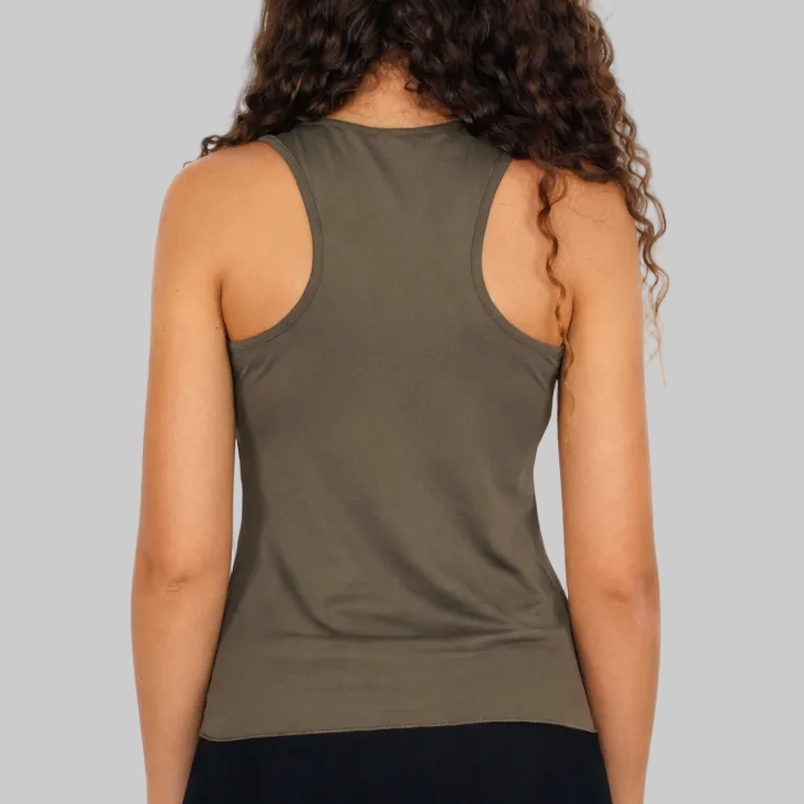 Camiseta de pádel femenina técnica ecológica color beige 