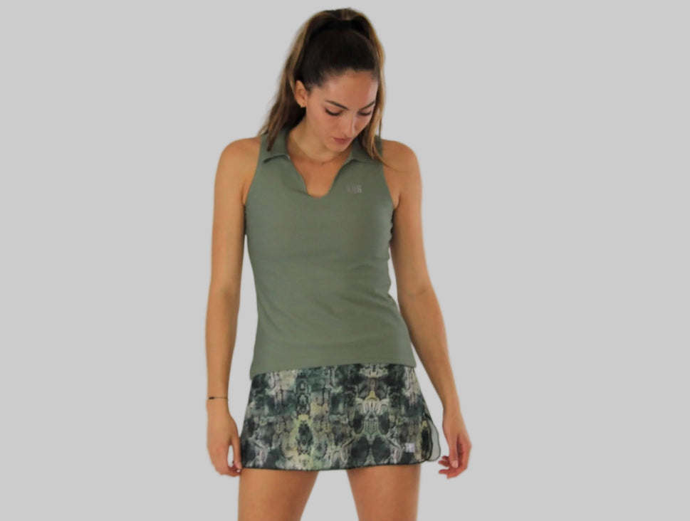 Conjunto padel mujer caqui snake
