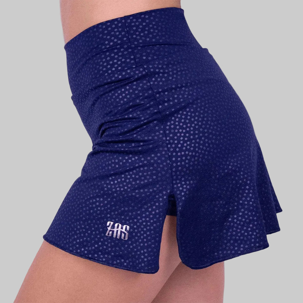 Falda de pádel azul marino con topos