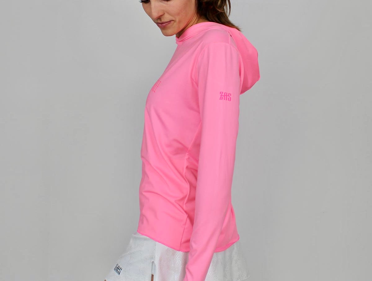 hoodie técnica rosa para pádel y tenis ZAS