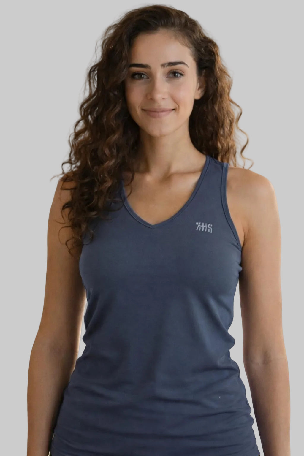 Top de pádel femenino de color gris 